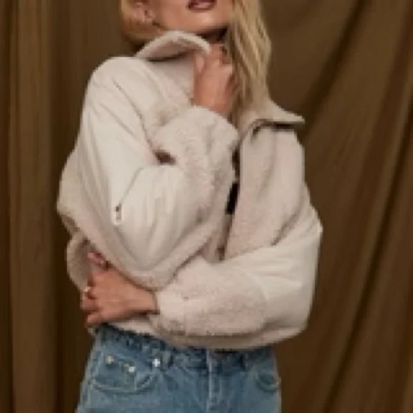 12th Tribe Mt. Kisco Beige Sherpa Jacket - Picture 7 of 7